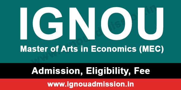 IGNOU MA Economics Admission