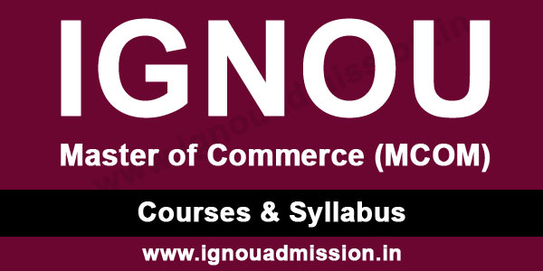 ignou mcom syllabus & courses