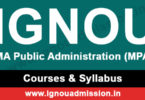 IGNOU MA Public Administration Courses