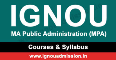 IGNOU MA Public Administration Courses