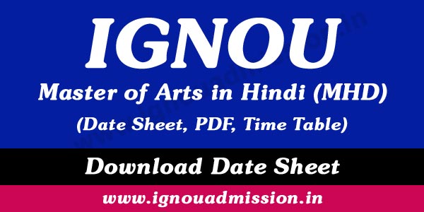 ignou mhd date sheet