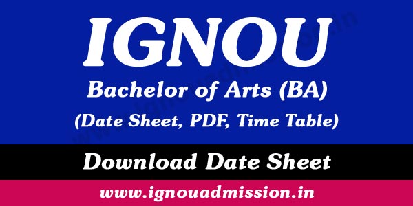 IGNOU BA Date Sheet