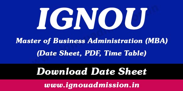 ignou mba date sheet