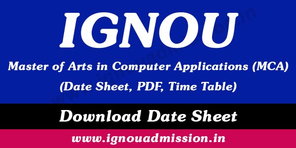 IGNOU MCA Date Sheet