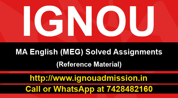 IGNOU MA English Solved Assignment