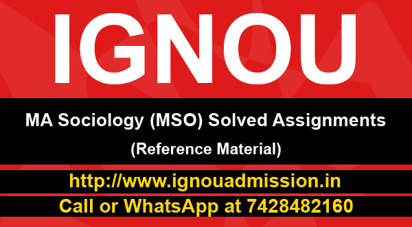 IGNOU MA Sociology Solved Assignments