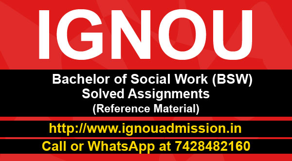 IGNOU BSW Solved Assignment