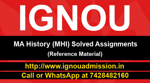 IGNOU MA History Solved Assingments