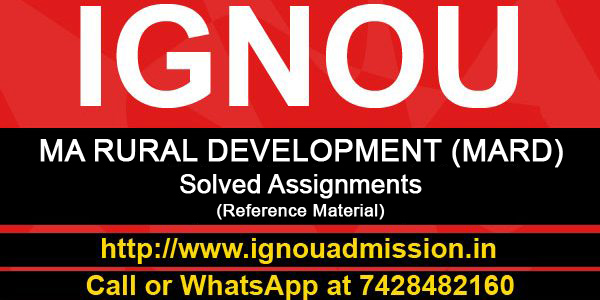 IGNOU MA Rural Development Solved Assignment (MARD)
