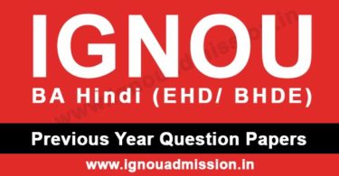 IGNOU BA Hindi Question Papers