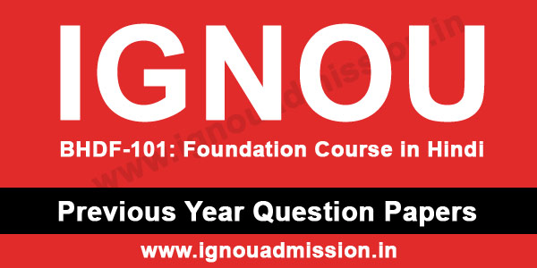 IGNOU BHDF 101 Question Paper