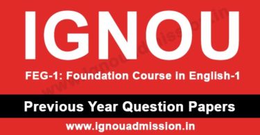 IGNOU FEG 1 Question Paper of Previous Years