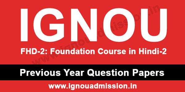 IGNOU FHD 2 Question Paper