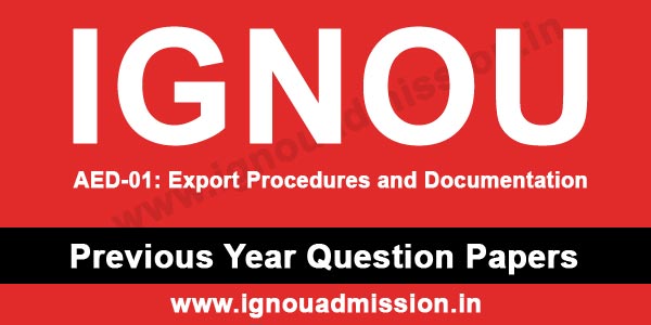 IGNOU AED 1 Question Paper