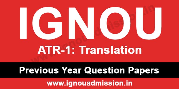 IGNOU ATR 1 Question Paper