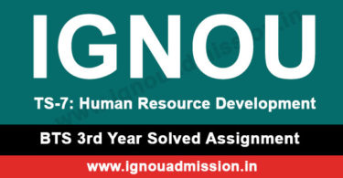IGNOU TS 7 Solved Assignment