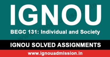 IGNOU BEGC 131 Solved Assignment