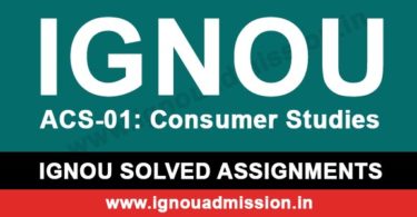 IGNOU ACS 1 Solved Assignment