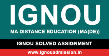 IGNOU MA Distance Education Solved Assignment