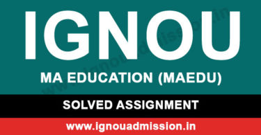 IGNOU MA Education Solved Assignment