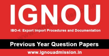 IGNOU IBO 4 Question Paper