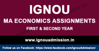 IGNOU MA Economics Assignment