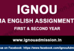 IGNOU MA English Assignment