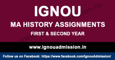 IGNOU MA History Assignment