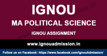IGNOU MA Political Science Assignment