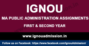IGNOU MA Public Administration Assignment