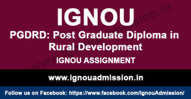 IGNOU PGDRD Assignment