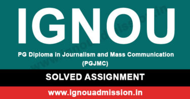 IGNOU PGJMC Solved Assignment