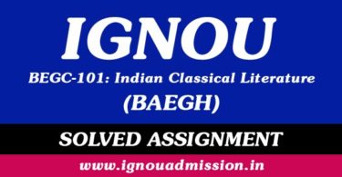 IGNOU BEGC 101 Solved Assignment