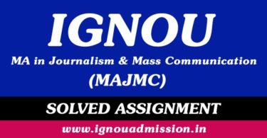 IGNOU MAJMC Solved Assignment