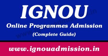 IGNOU Online Programmes Admission