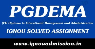 IGNOU PGDEMA Solved Assignment