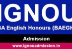 IGNOU BA English Honours Admission