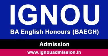 IGNOU BA English Honours Admission