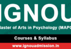 IGNOU MA Psychology Syllabus & Courses