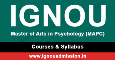 IGNOU MA Psychology Syllabus & Courses