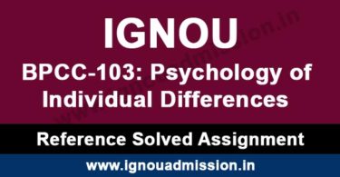 IGNOU BPCC 103 Solved Assignment