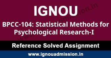 IGNOU BPCC 104 Solved Assignment