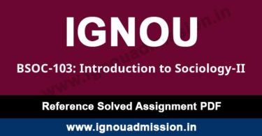 IGNOU BSOC 103 Solved Assignment