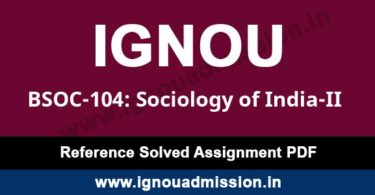 IGNOU BSOC 104 Solved Assignment