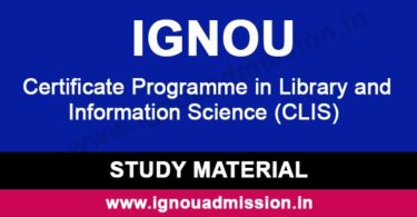 IGNOU CLIS Study Material