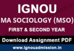 IGNOU MA Sociology Assignment