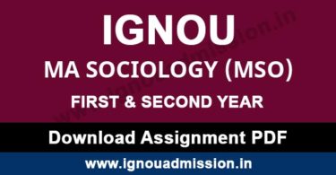 IGNOU MA Sociology Assignment