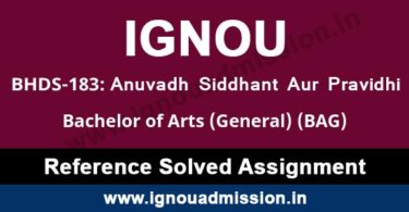 IGNOU BHDS 183 Solved Assignment