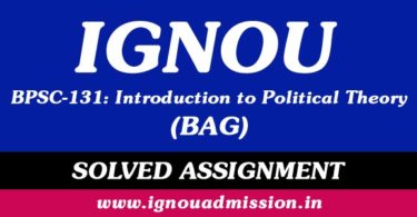 IGNOU BPSC 131 Solved Assignment