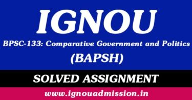 IGNOU BPSC 133 Solved Assignment